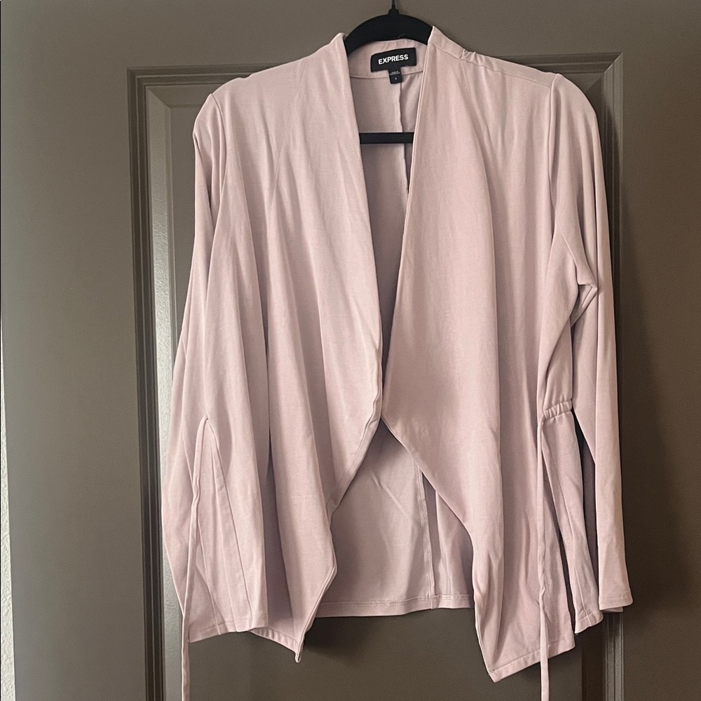 Express Blush Pink Open Front Cardigan - Picture 4 of 4